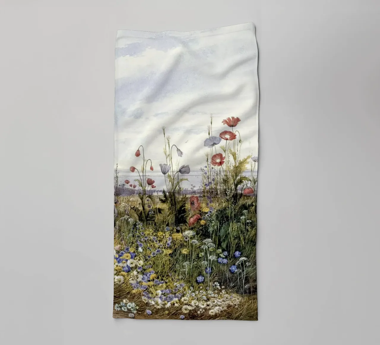 Wildflowers with a View of Dublin Dunleary asciugamano da bagno da apoloprints