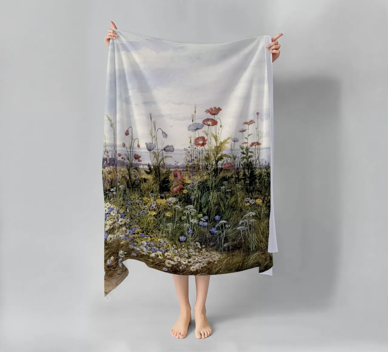 Wildflowers with a View of Dublin Dunleary telo mare da apoloprints