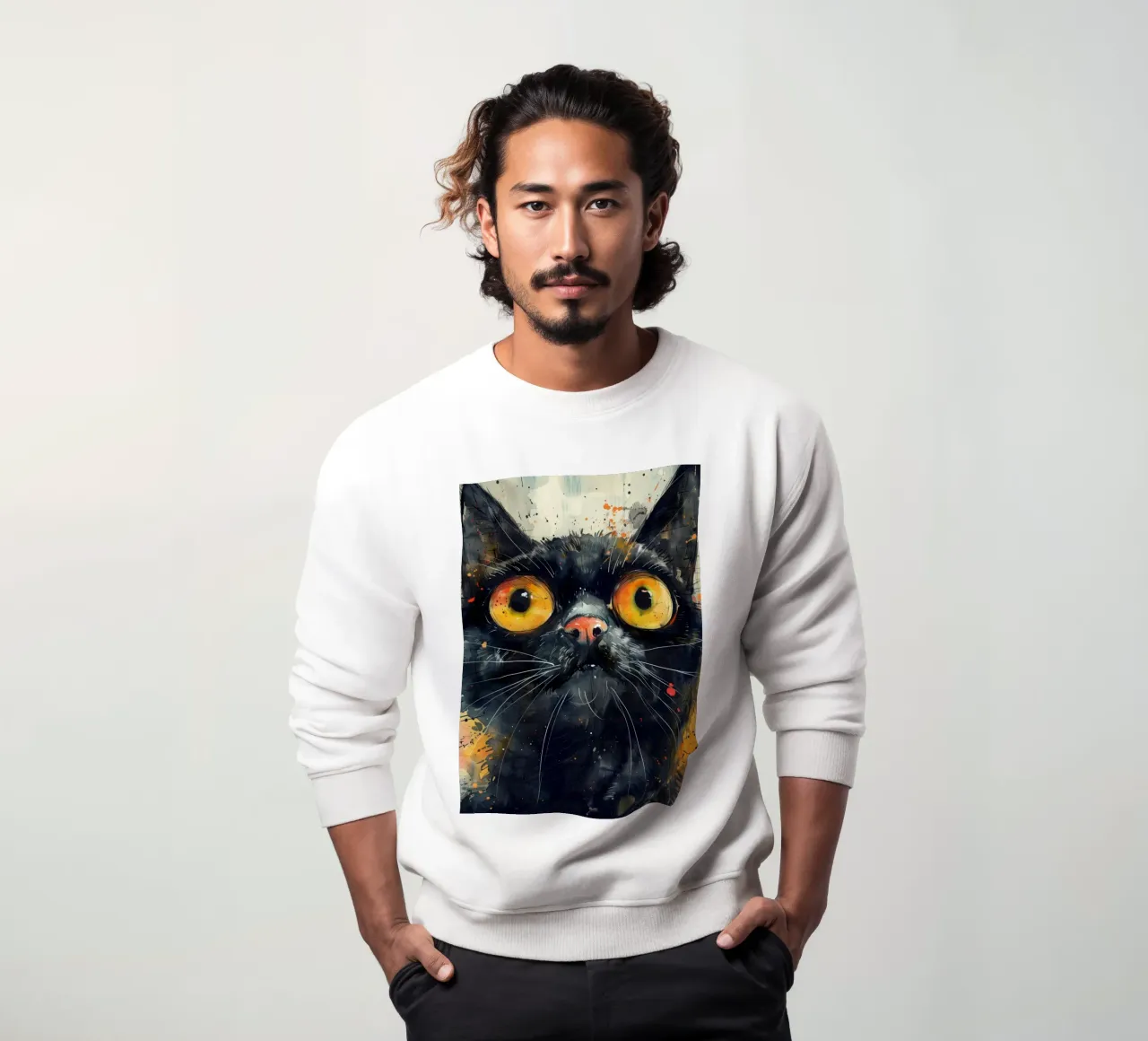Gatto nero felpa da Justyna Jaszke JBJart