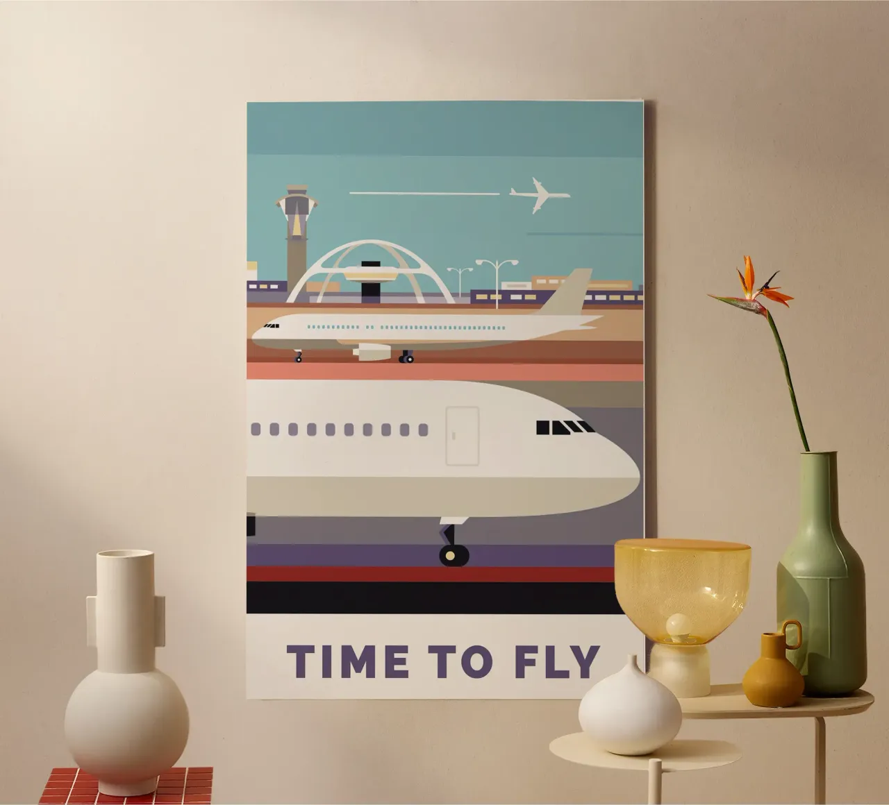 Time To Fly tela con Cornice a cassetta da Smith Black