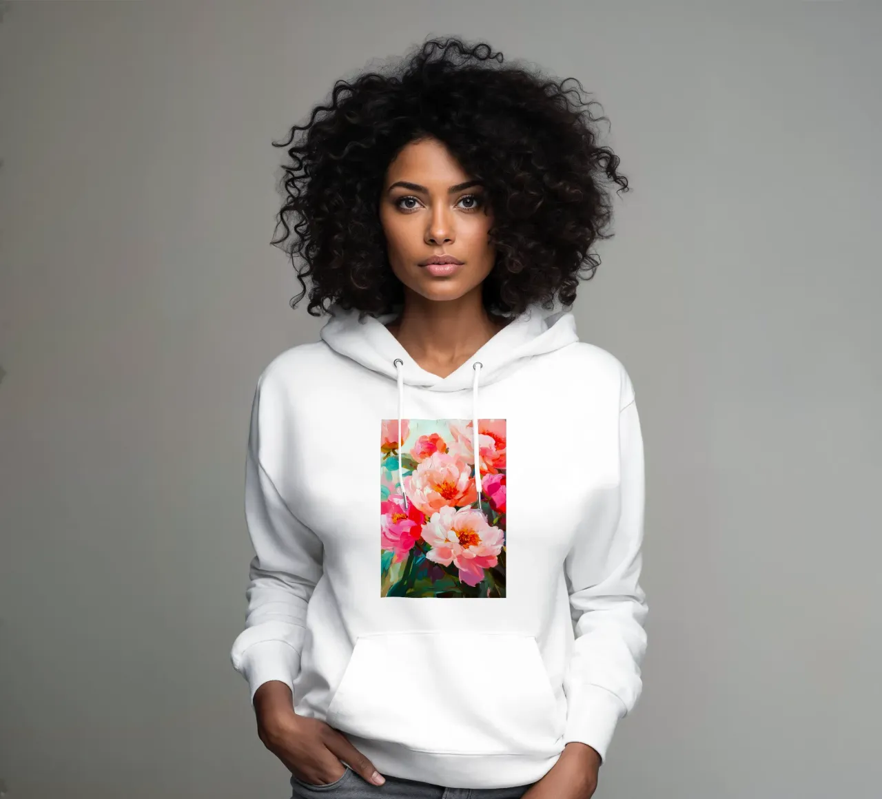 Dipingere i fiori felpa con cappuccio da Justyna Jaszke JBJart