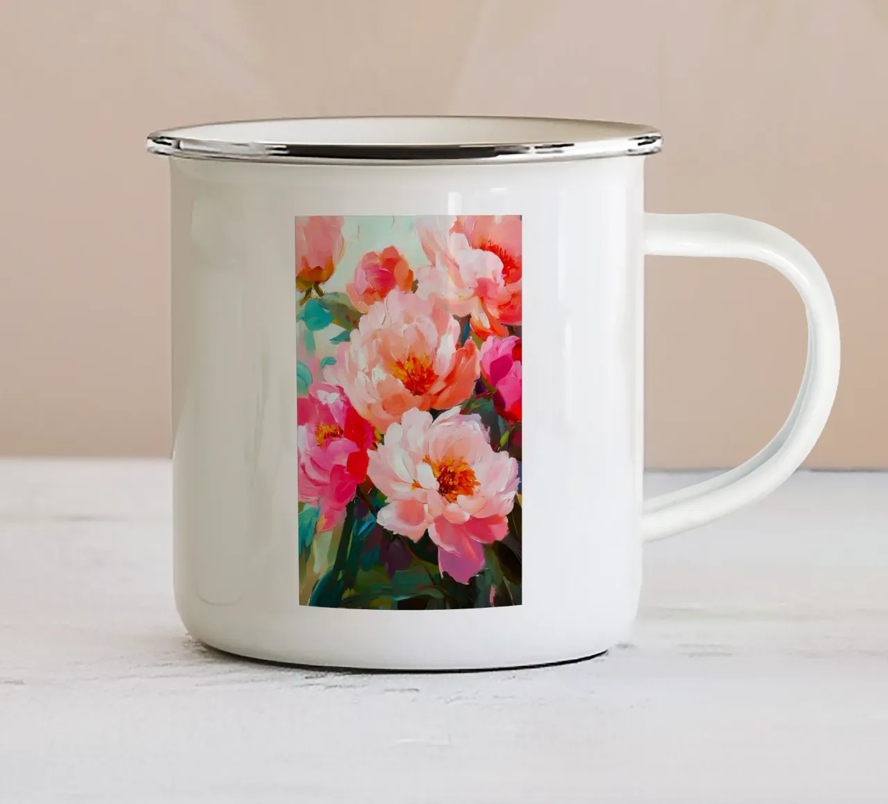 Dipingere i fiori tazza in smalto da Justyna Jaszke JBJart