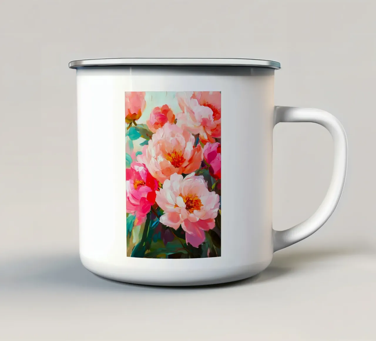 Dipingere i fiori tazza in smalto da Justyna Jaszke JBJart