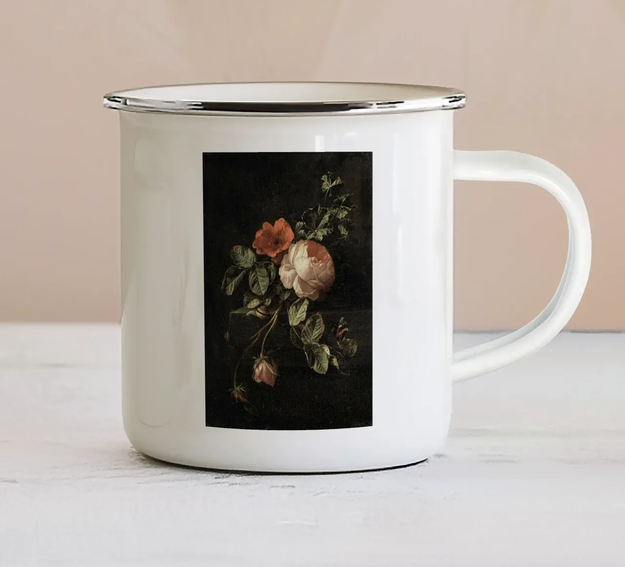 Still Life with Roses tazza in smalto da apoloprints
