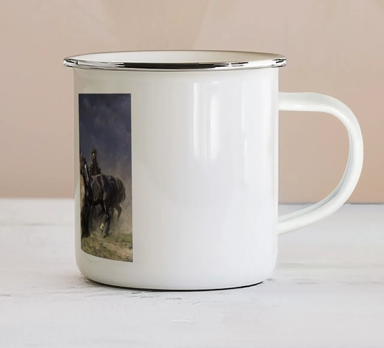 Horses in the Storm Wind tazza in smalto da apoloprints