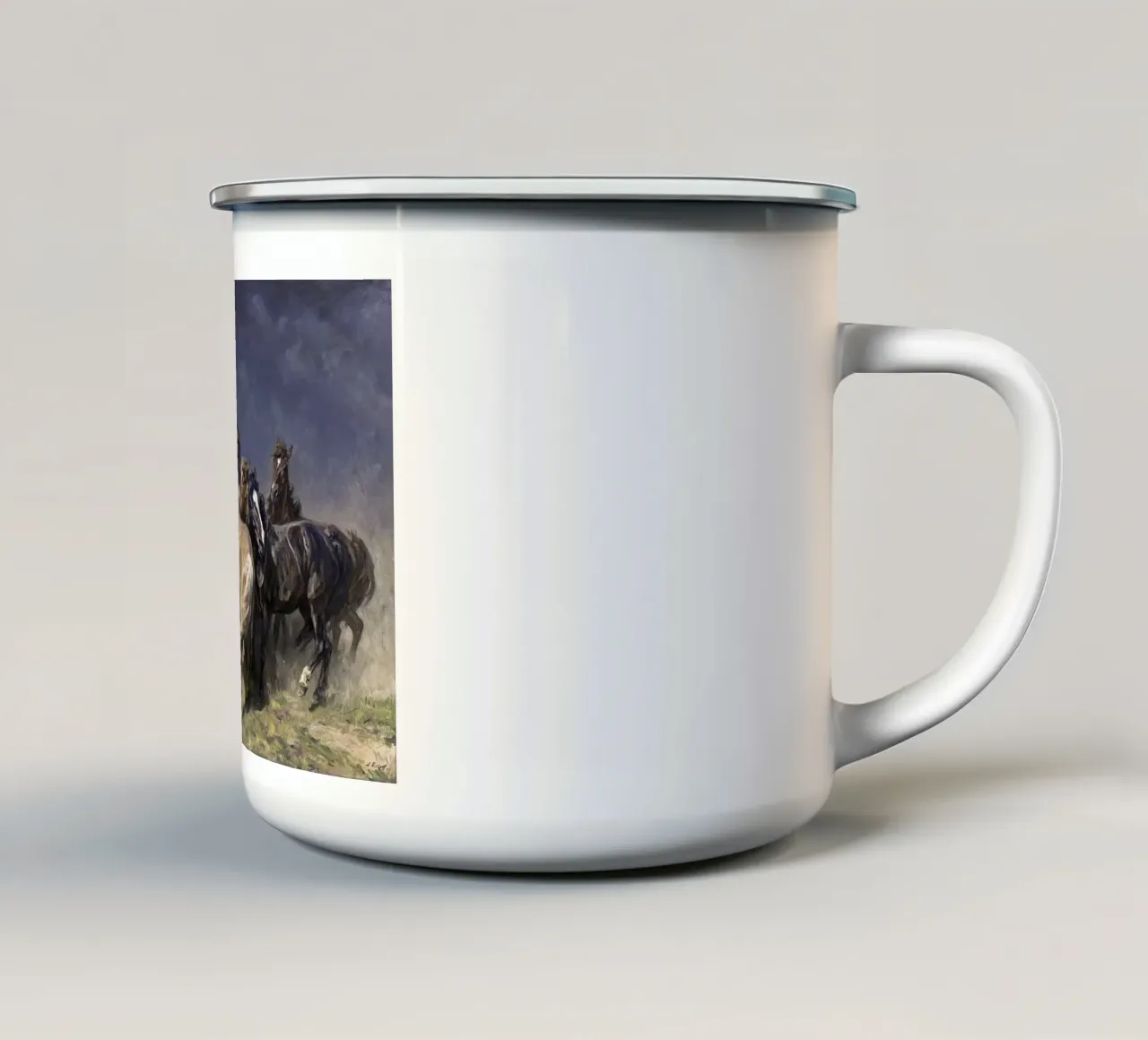 Horses in the Storm Wind tazza in smalto da apoloprints