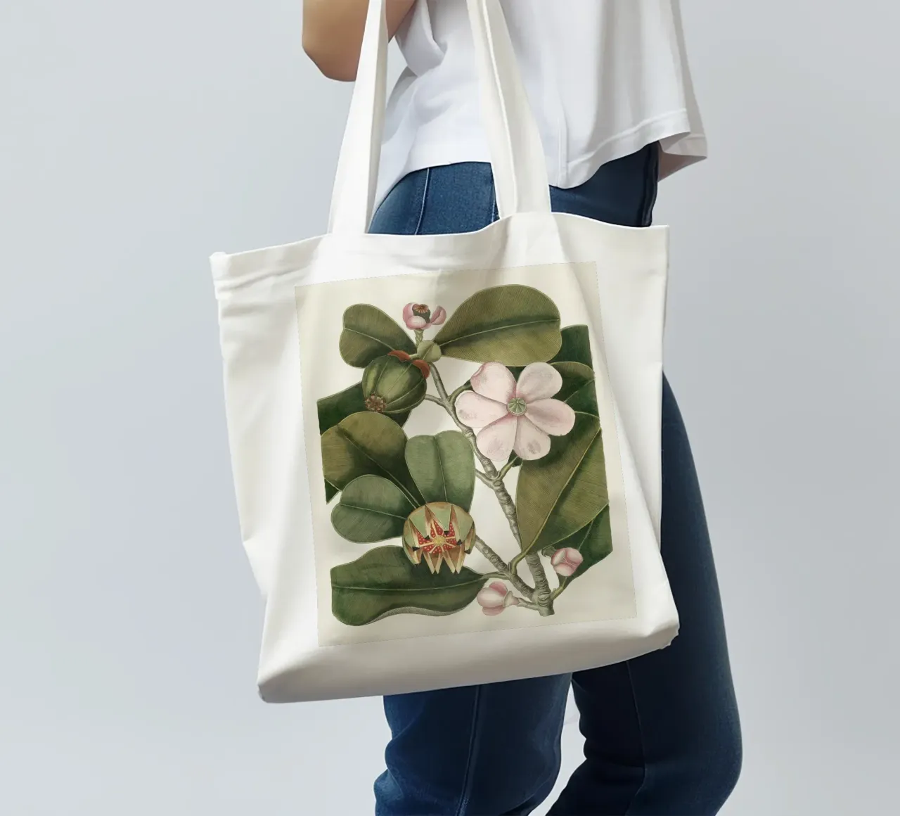 Balsam Tree in Bloom borsa in juta da apoloprints