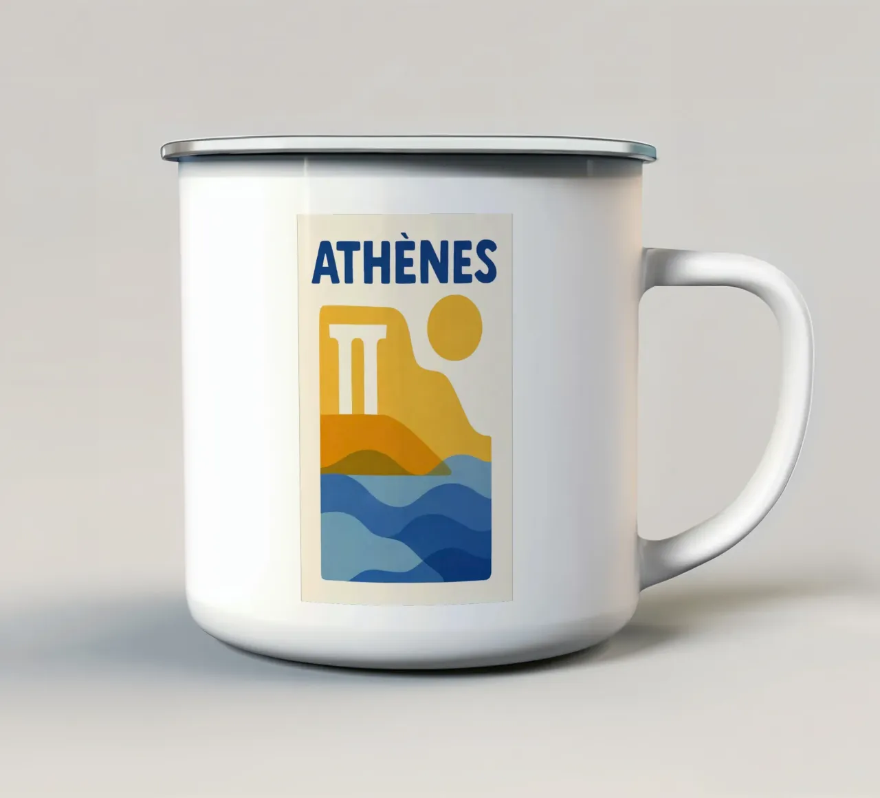 Poster Atene - Poster abstrait tazza in smalto da JETLAG | affiches voyage