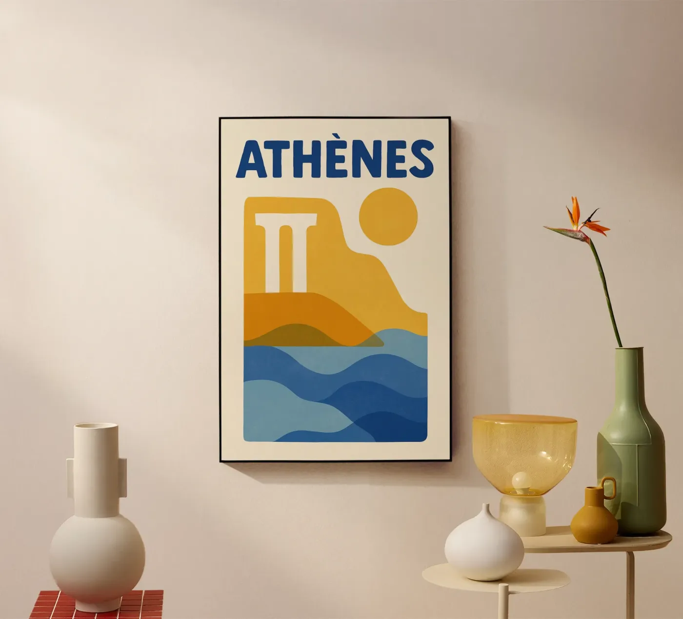 Poster Atene - Poster abstrait plexiglass da JETLAG | affiches voyage