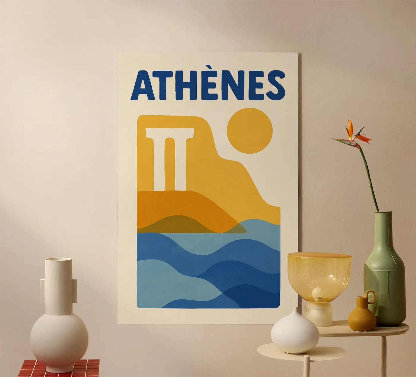 Poster Atene - Poster abstrait plexiglass da JETLAG | affiches voyage
