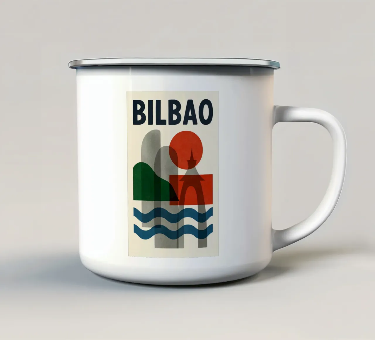 Affiche Bilbao - Poster abstrait tazza in smalto da JETLAG | affiches voyage
