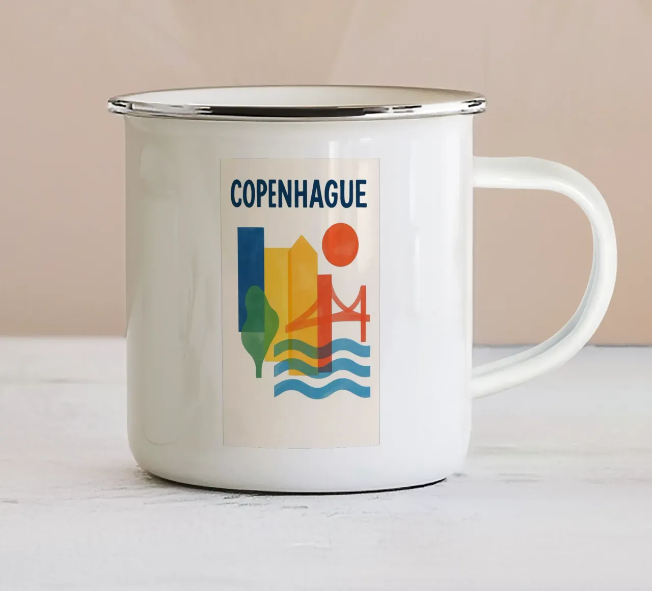 Affiche Copenhague - Poster abstrait tazza in smalto da JETLAG | affiches voyage