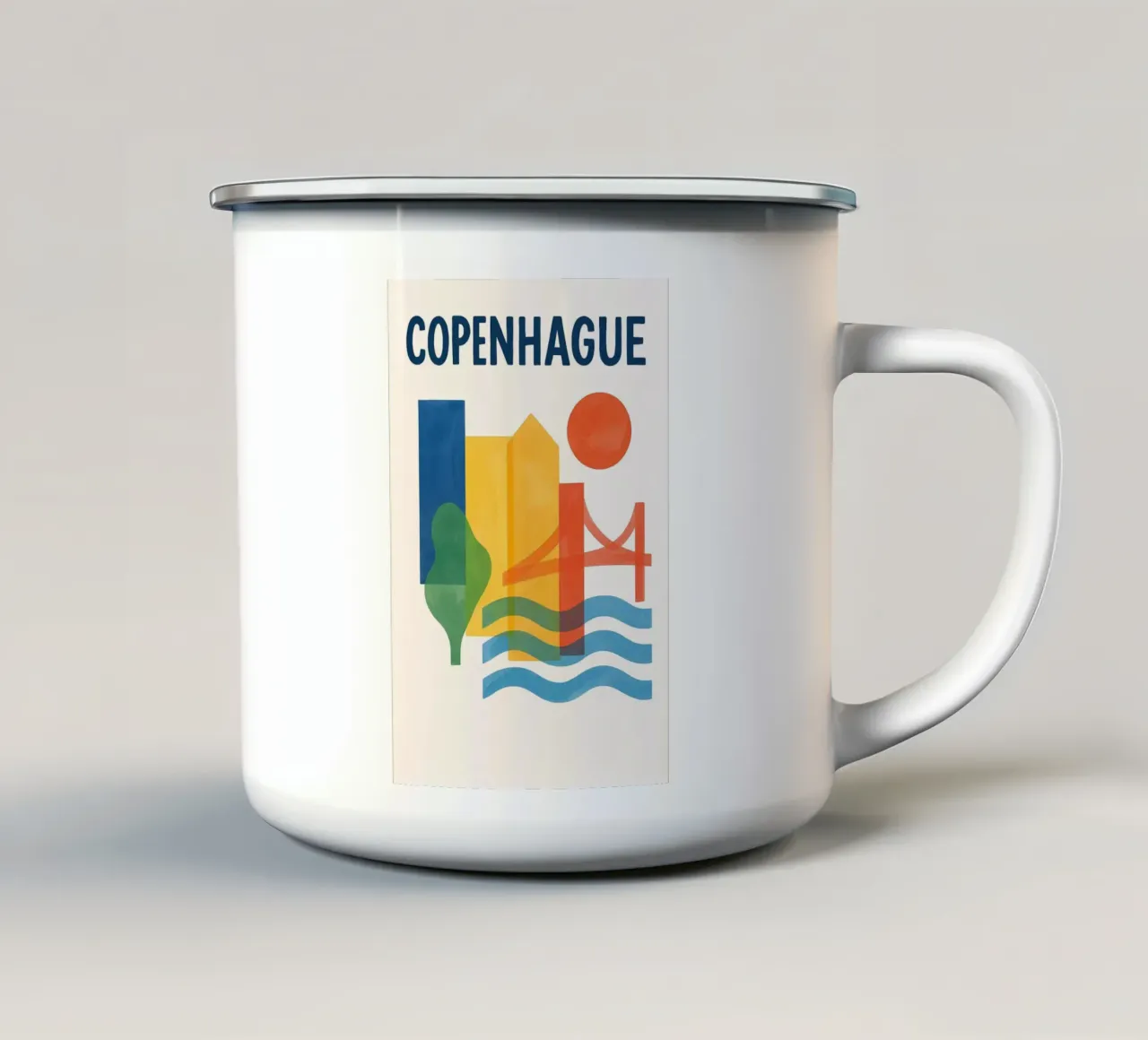 Affiche Copenhague - Poster abstrait tazza in smalto da JETLAG | affiches voyage