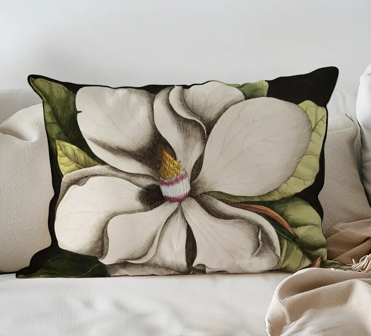 Magnolia Flower - Laurel Tree cuscino da apoloprints