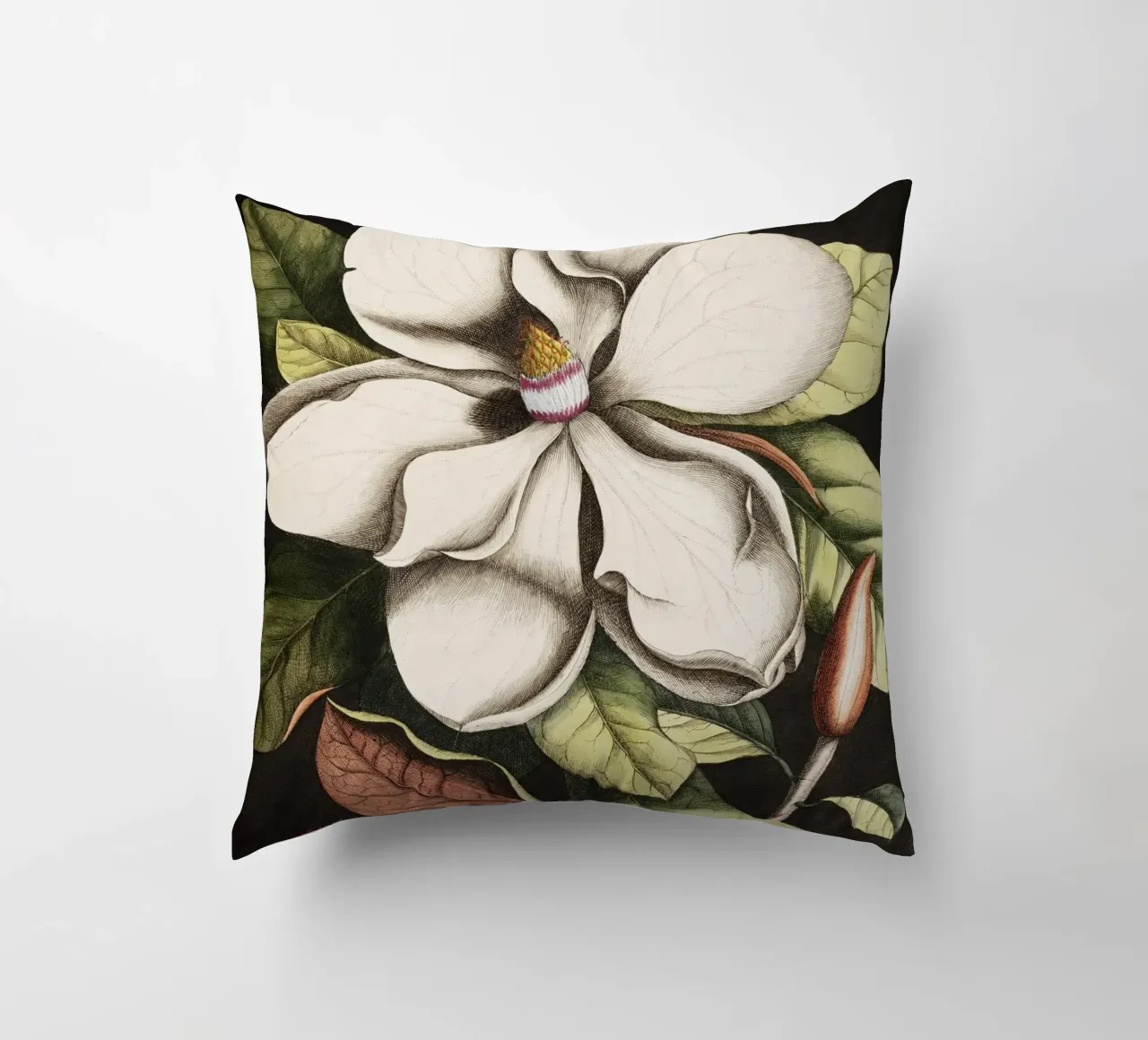 Magnolia Flower - Laurel Tree cuscino da apoloprints