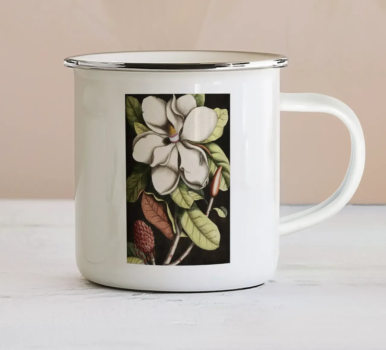 Magnolia Flower - Laurel Tree tazza in smalto da apoloprints