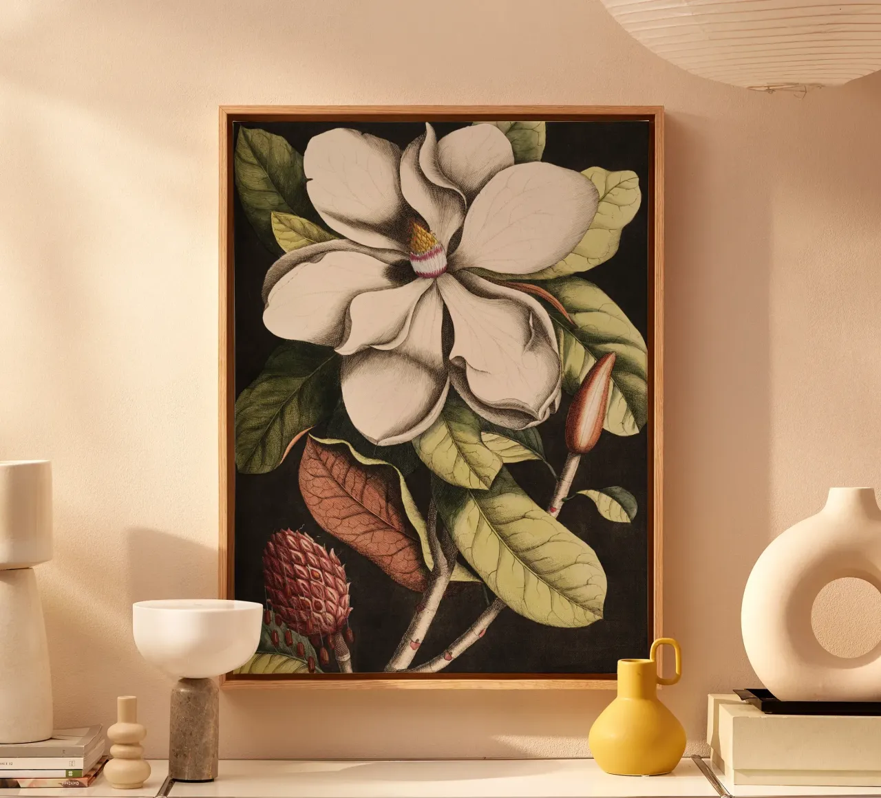 Magnolia Flower - Laurel Tree canvas met Baklijst van apoloprints