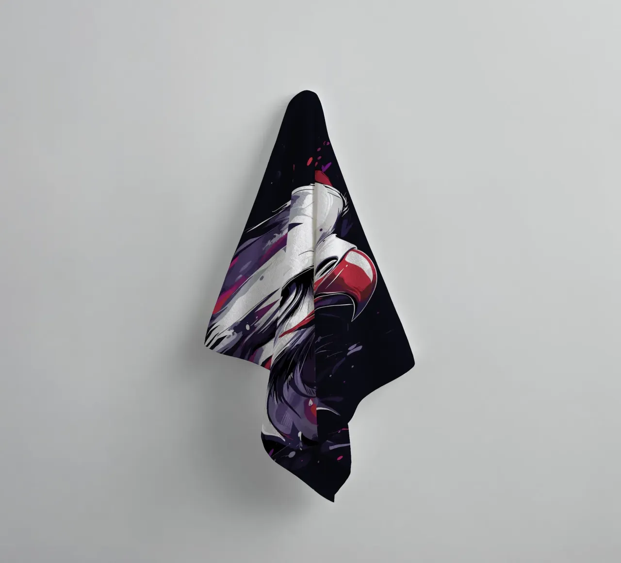 Dynamic eagle in a storm of colour towel by pixelbull - medieval art and more