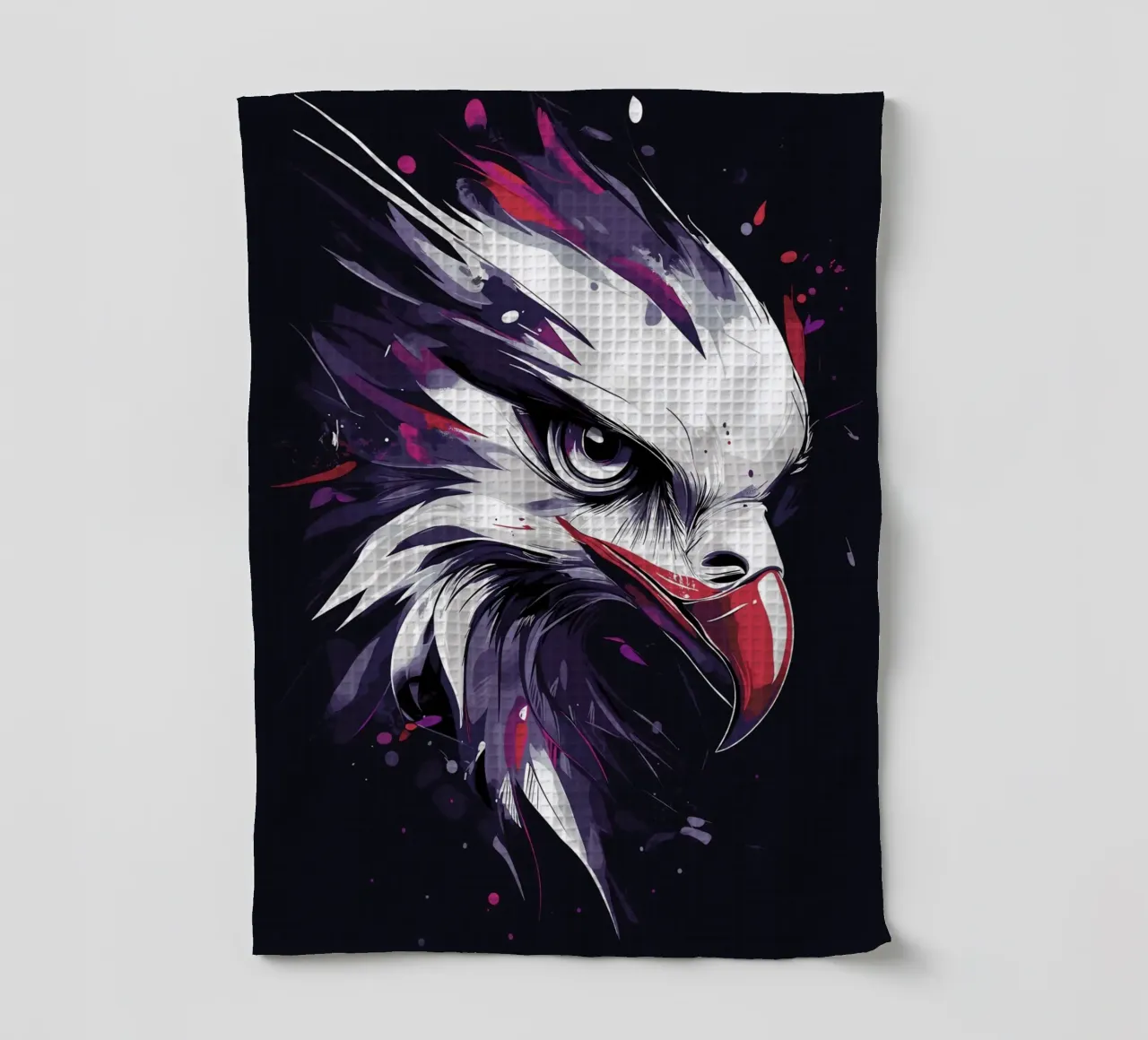 Aigle dynamique dans une tempête de couleurs torchon de pixelbull - medieval art and more