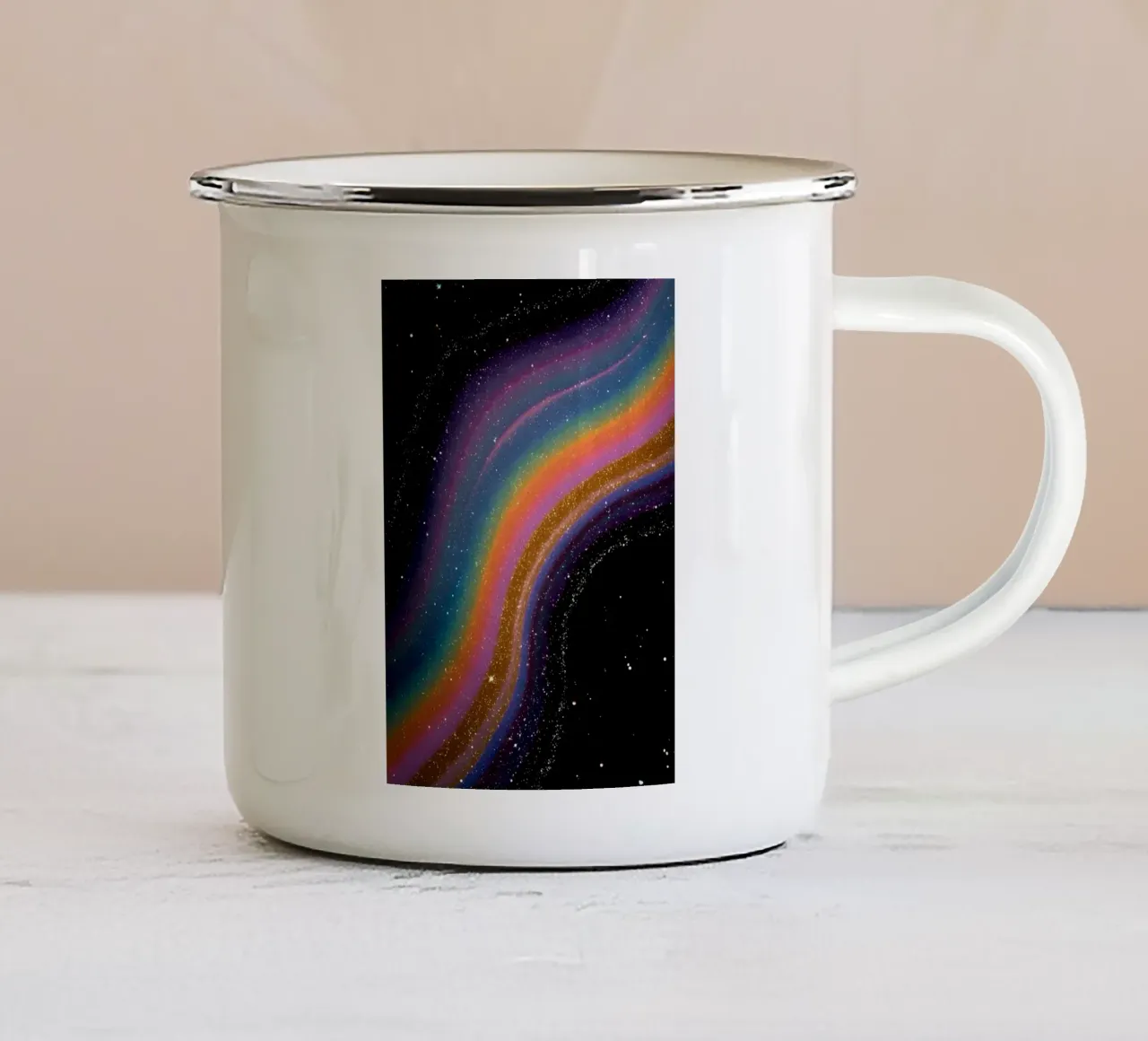 rainbow tazza in smalto da Type & Tape