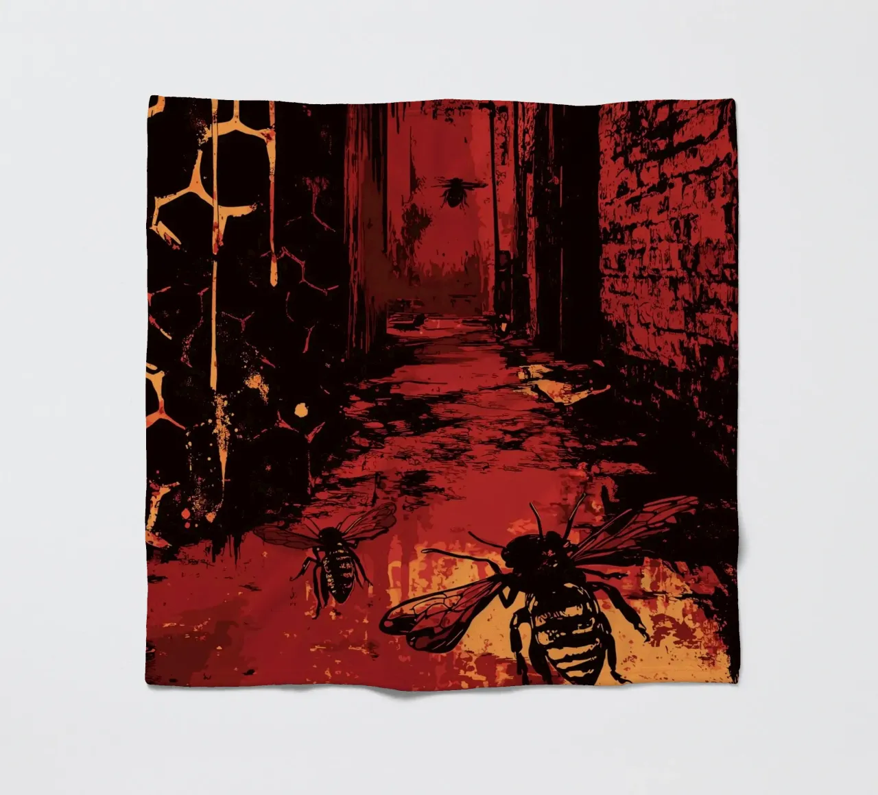 Vicolo da incubo con api e nidi d'ape coperta in pile da pixelbull - medieval art and more