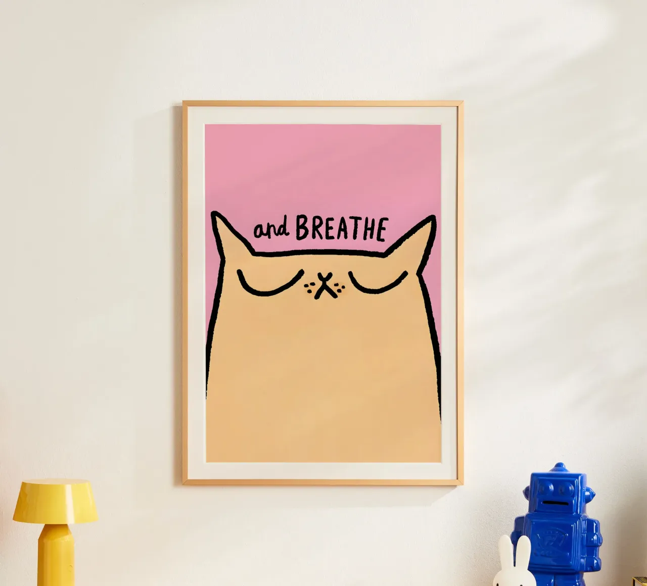 "and BREATHE" poster con telaio in plastica da Type & Tape