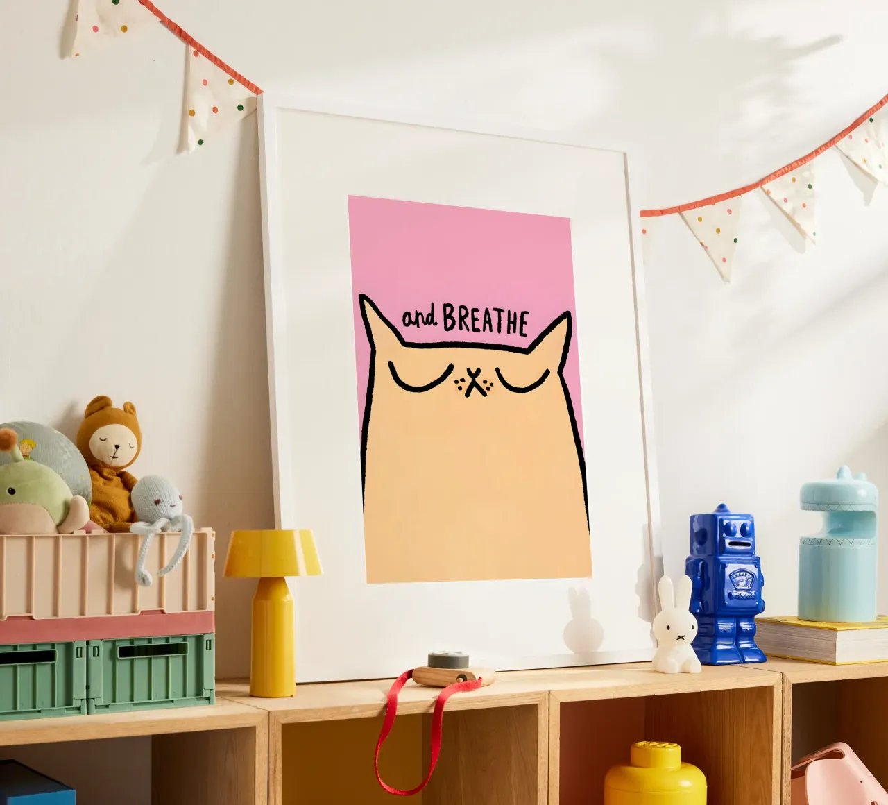 "and BREATHE" poster con telaio in plastica da Type & Tape