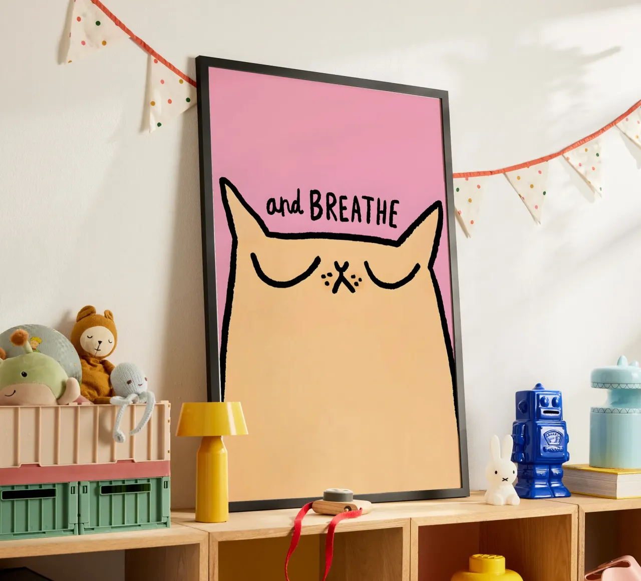 "and BREATHE" poster con telaio in plastica da Type & Tape