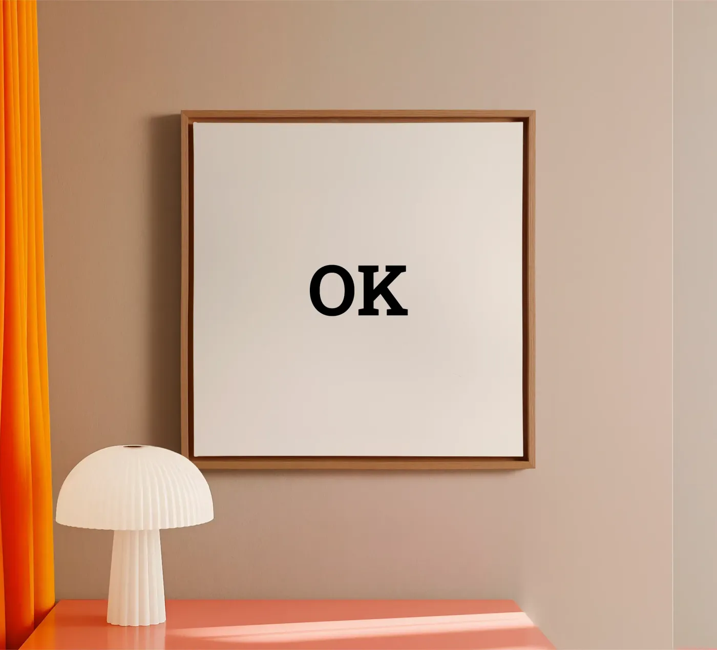 OK, poster con tipografia minimalista in bianco e nero tela da RB-Quotes