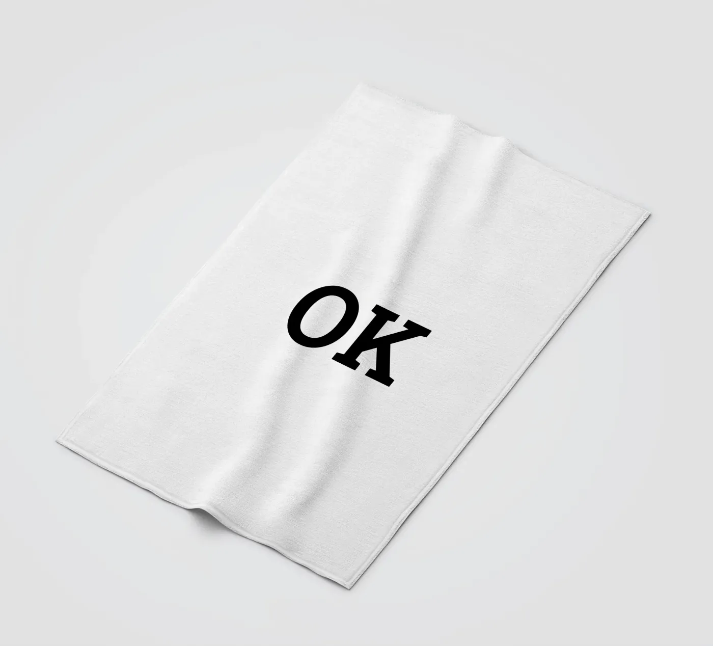 OK, minimal Typografie Poster in Schwarz-Weiss Fleecedecke von RB-Quotes