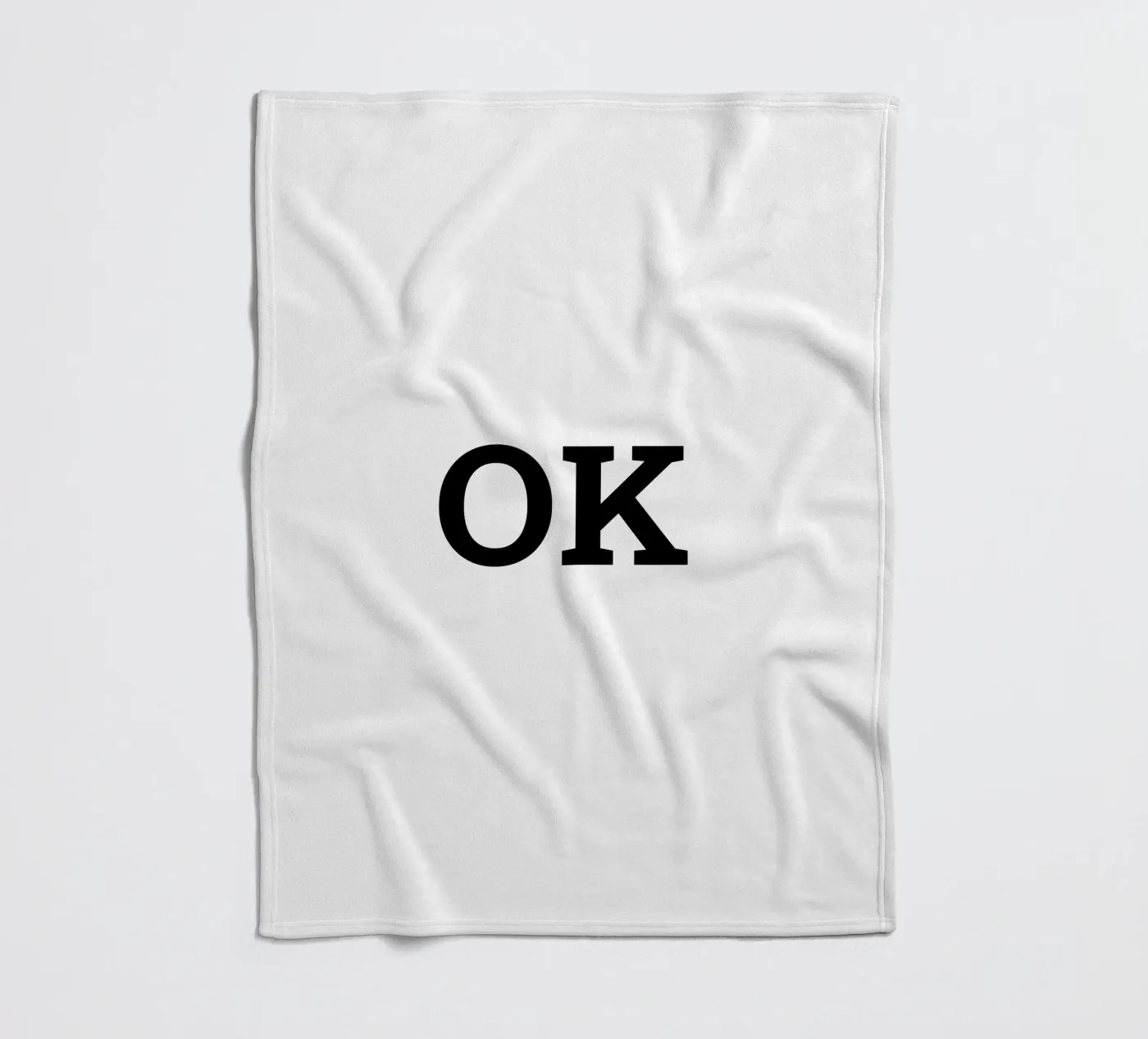OK, minimal Typografie Poster in Schwarz-Weiss Fleecedecke von RB-Quotes