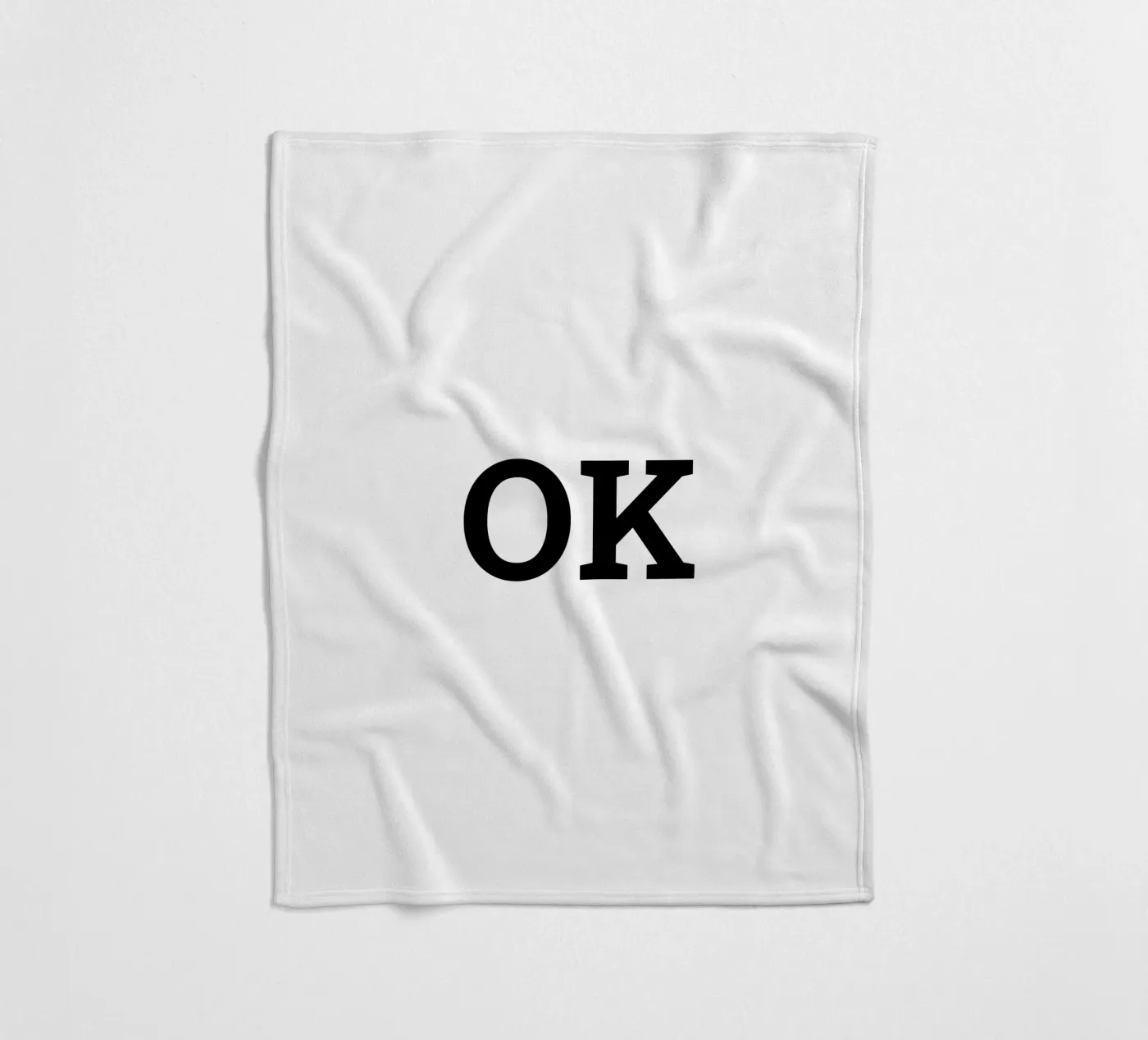 OK, minimal Typografie Poster in Schwarz-Weiss Fleecedecke von RB-Quotes