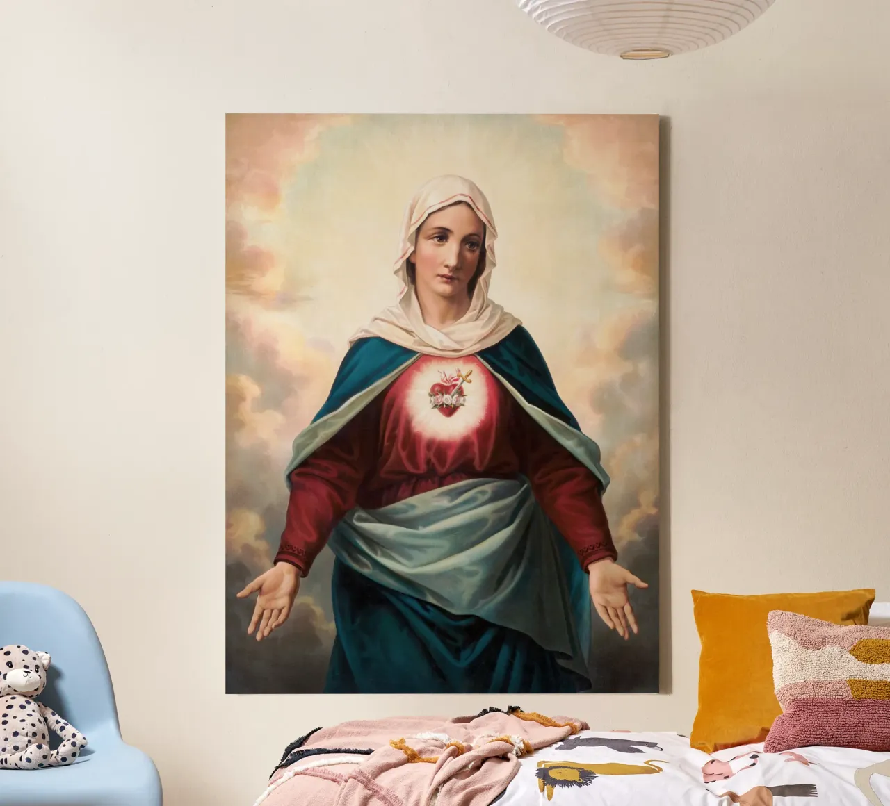 Immaculate Heart of Mary tela con Cornice a cassetta da apoloprints