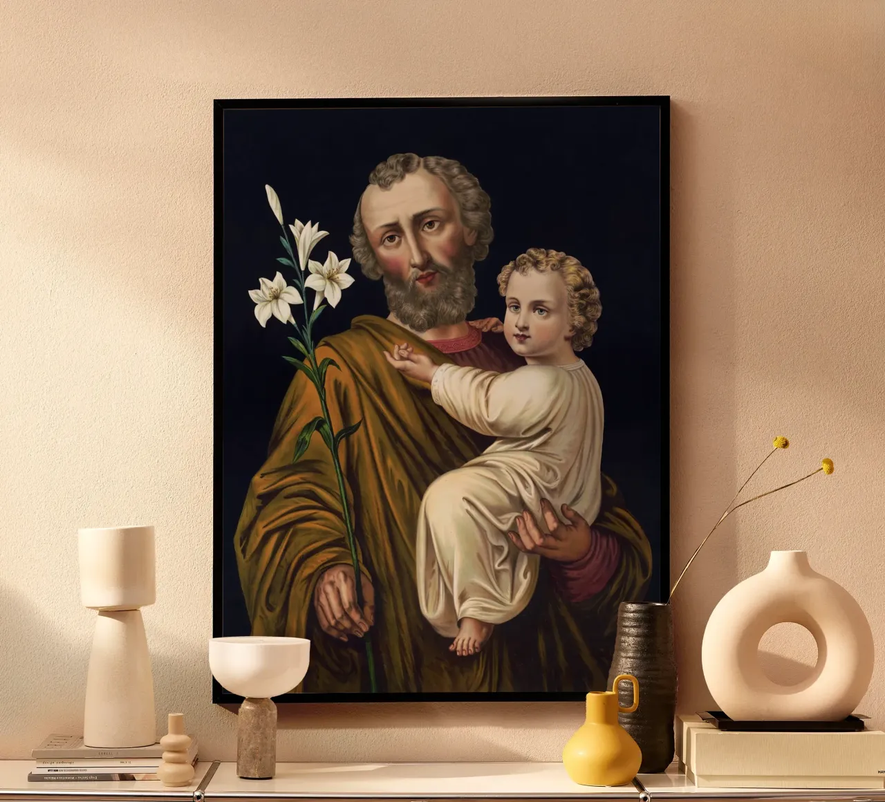 Saint Joseph with the Christ Child poster da apoloprints