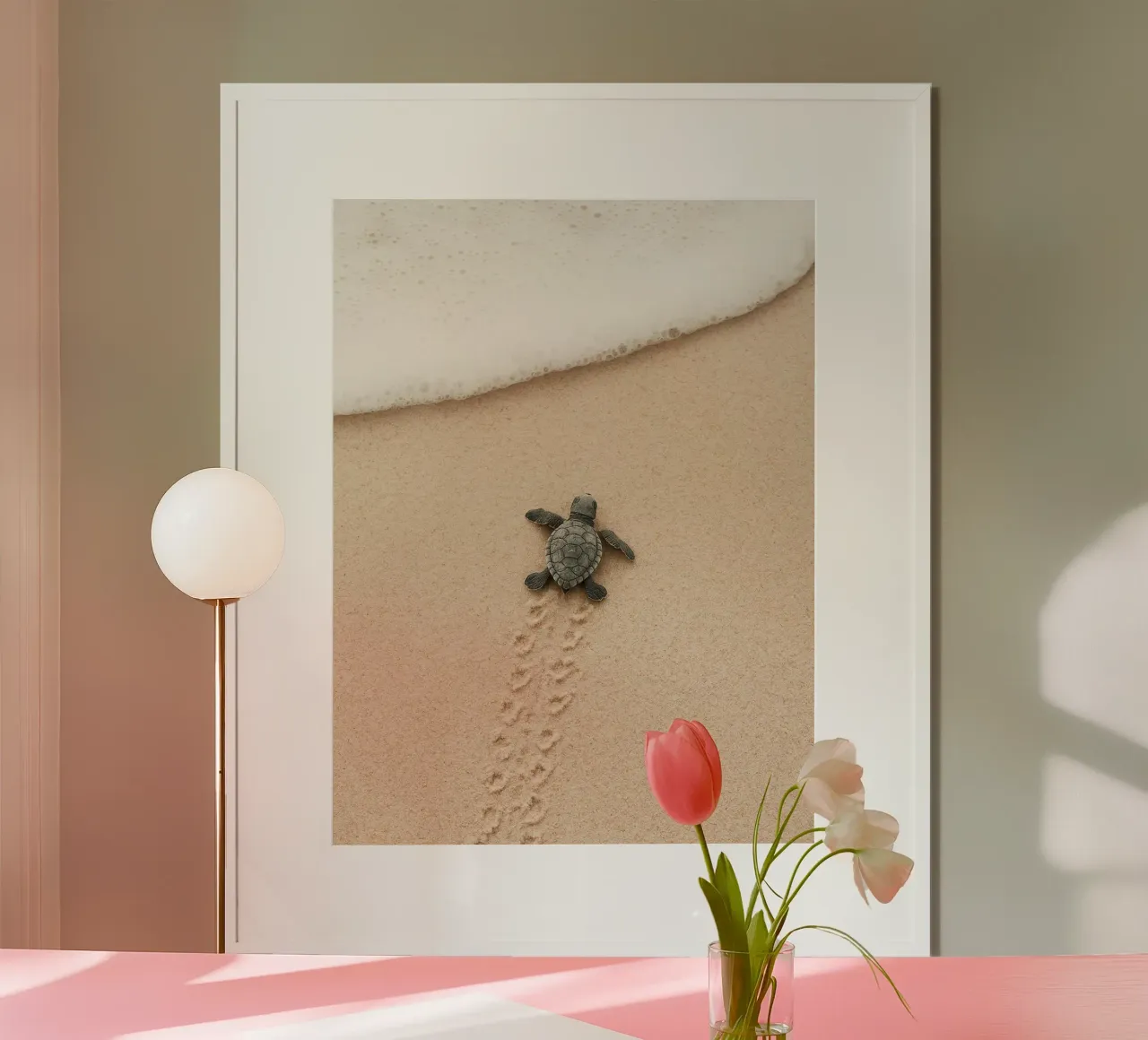Il tempo delle tartarughe poster con telaio in plastica da WijdevenDesign