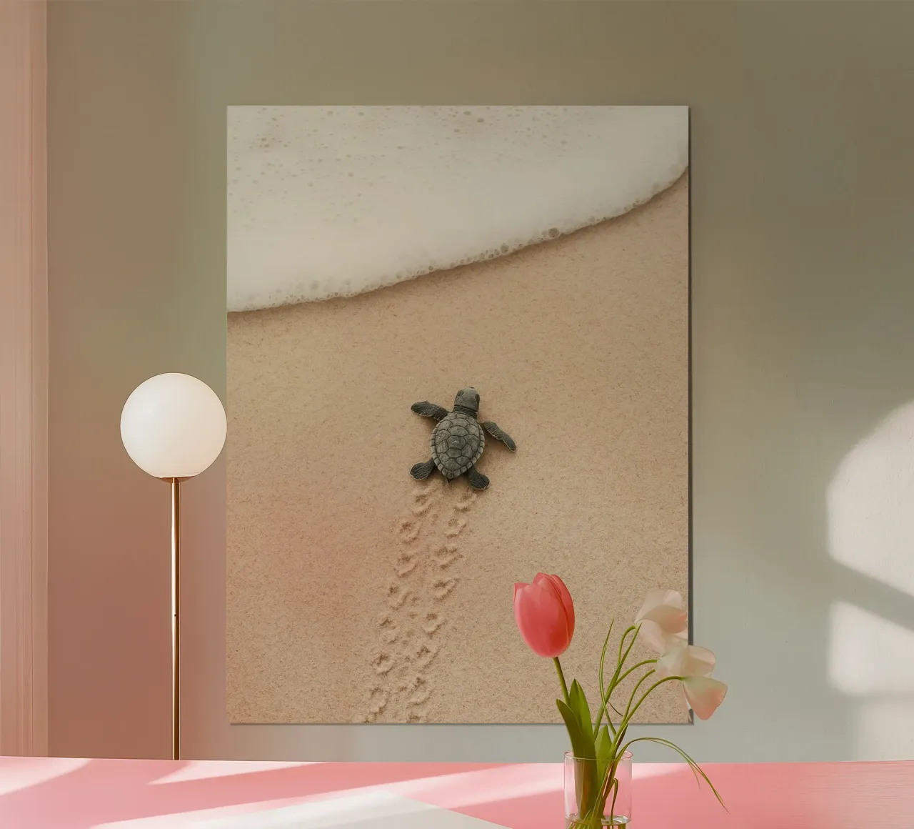 Il tempo delle tartarughe poster con telaio in plastica da WijdevenDesign