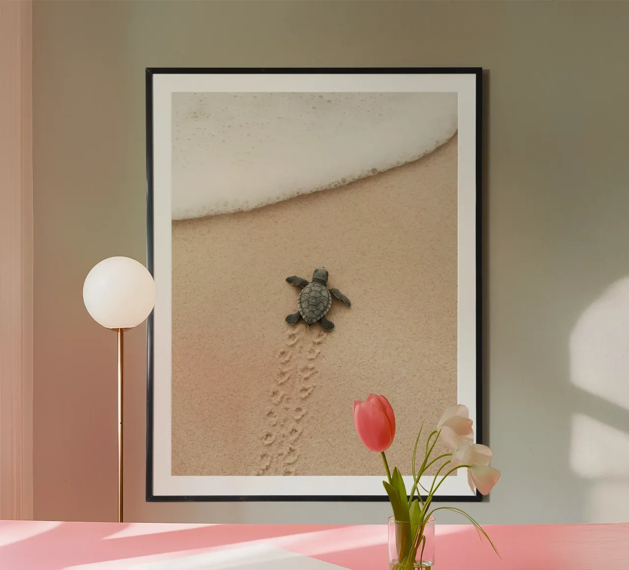 Il tempo delle tartarughe poster con telaio in plastica da WijdevenDesign