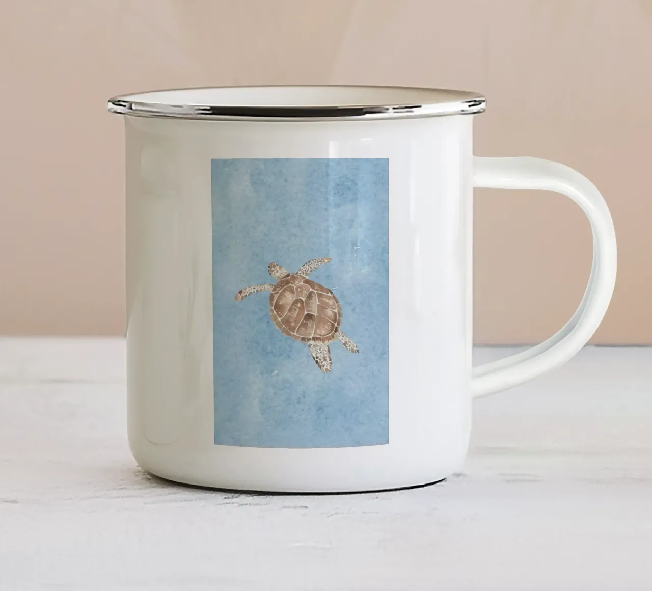 Tartaruga blu tazza in smalto da WijdevenDesign