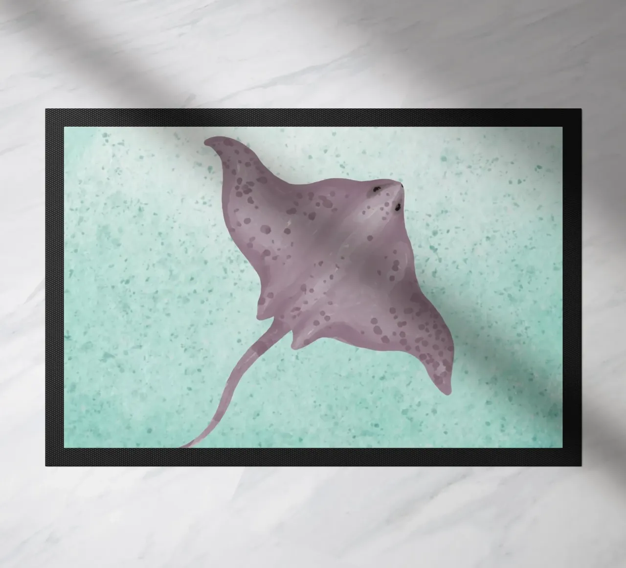 Stachelrochen Grün Fußmatte von WijdevenDesign