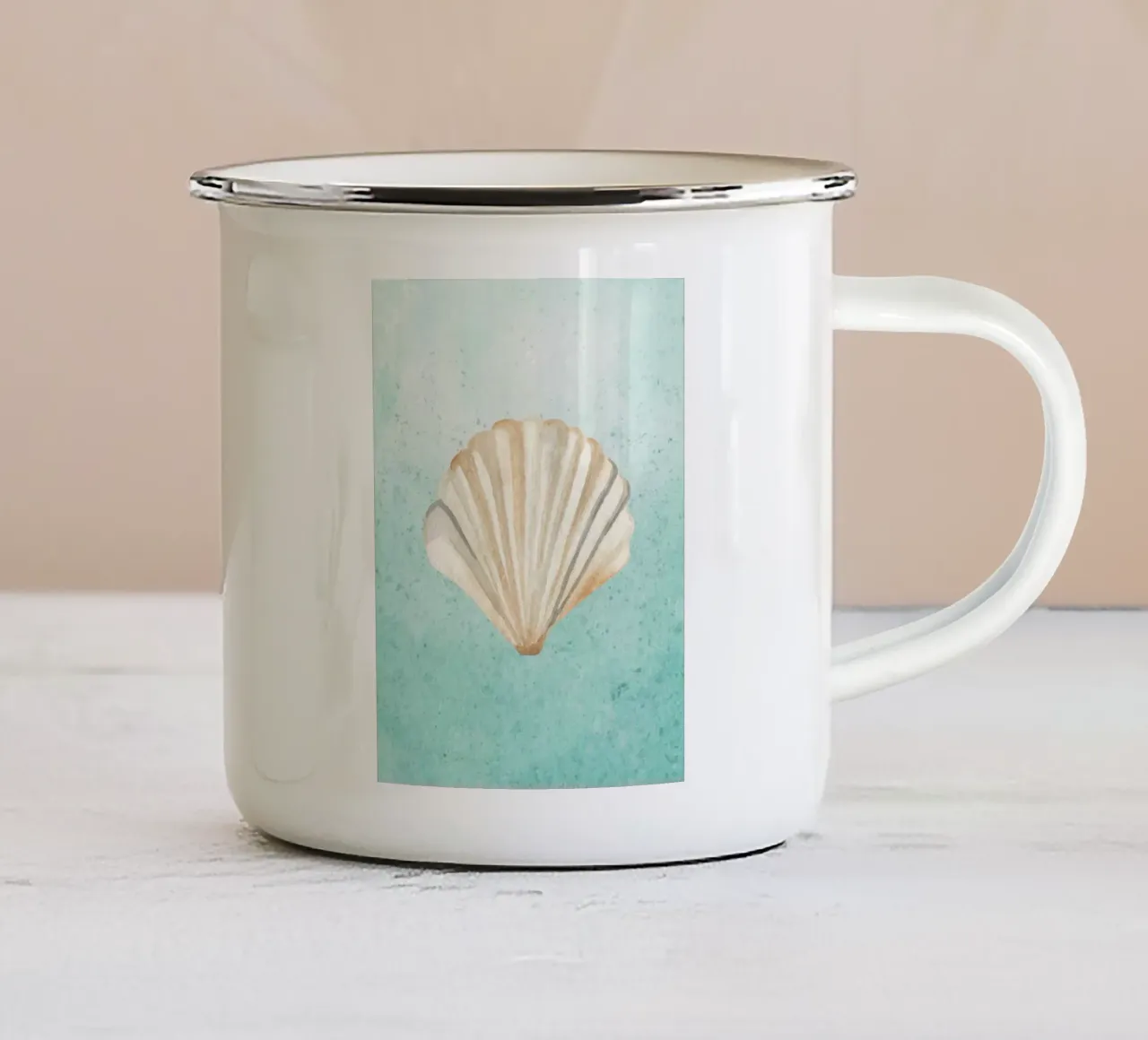 Verde conchiglia tazza in smalto da WijdevenDesign