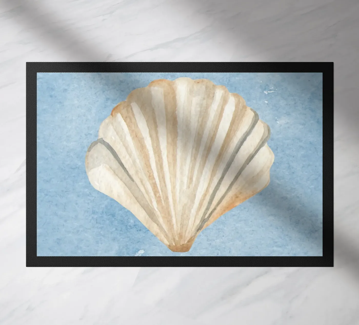 Seashell Blue doormat by Happyfacespace