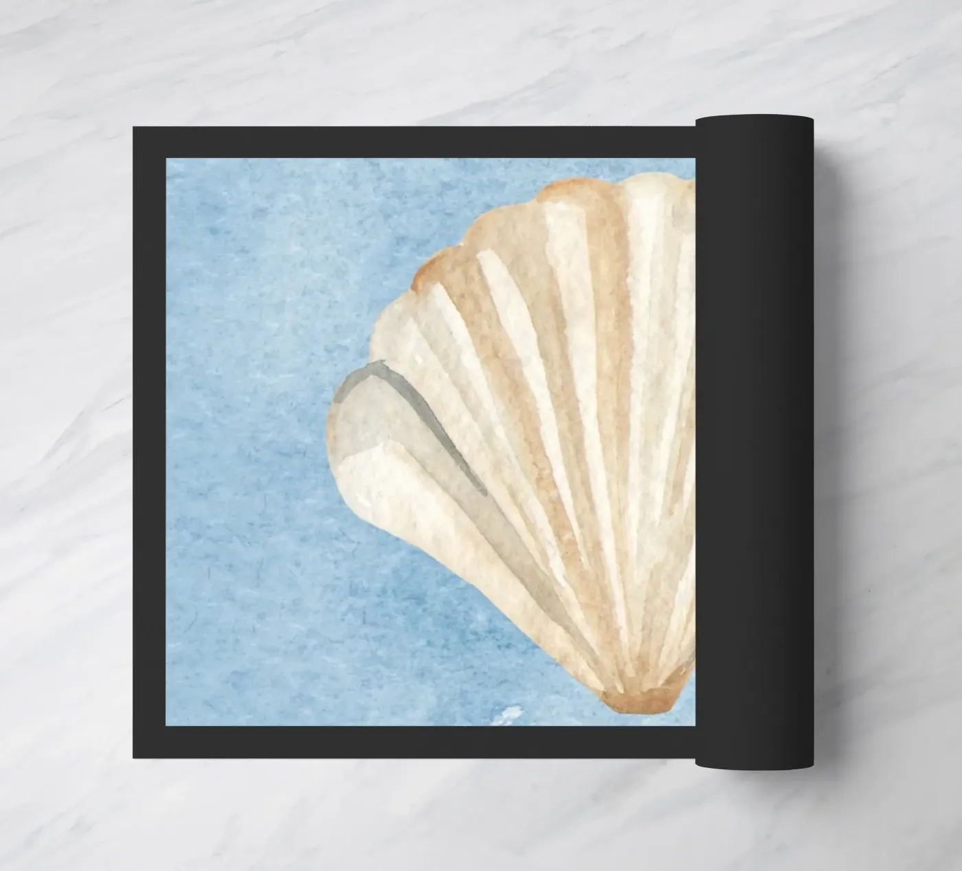 Seashell Blue doormat by Happyfacespace