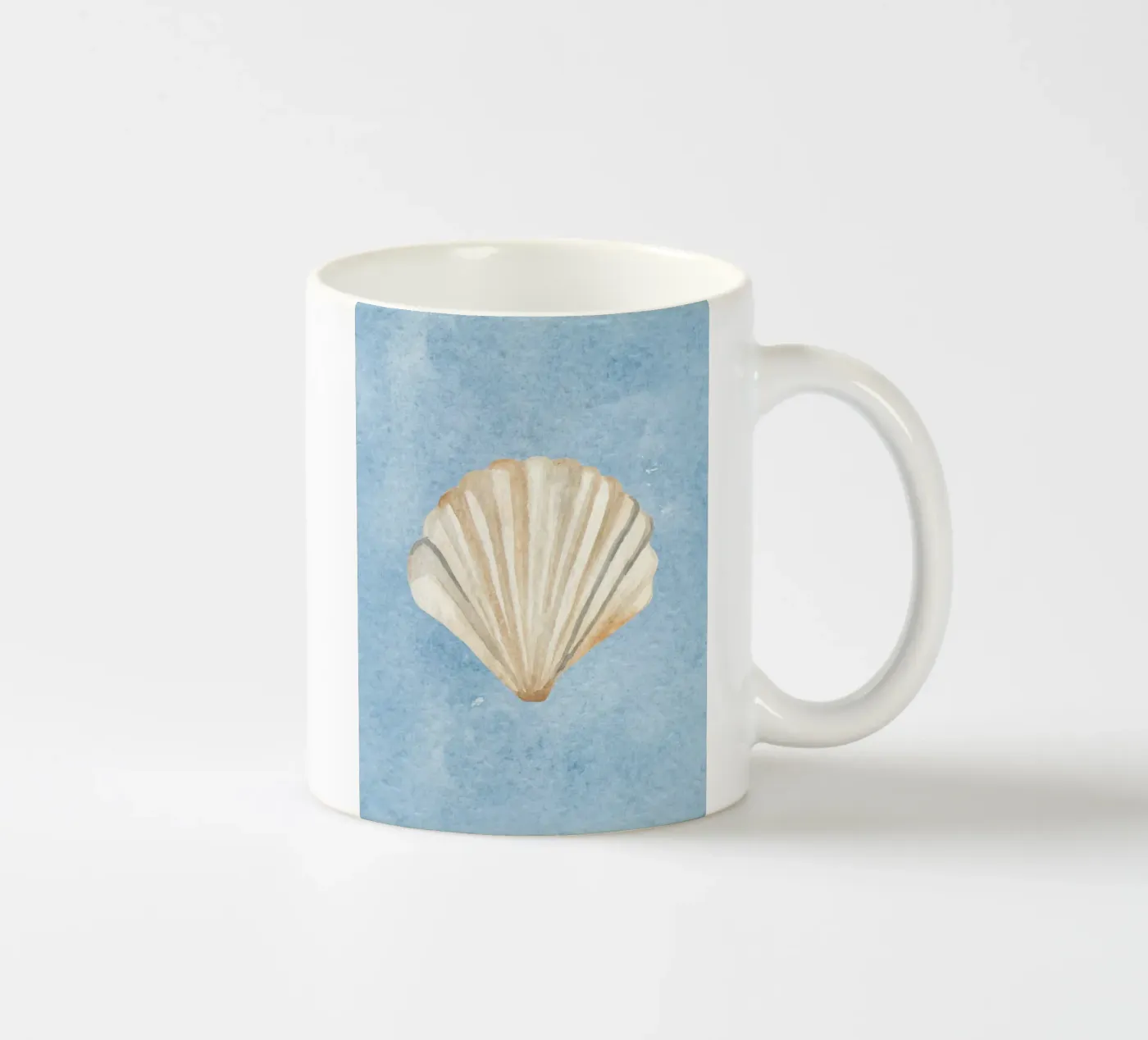 Seashell Blue ceramic mug by Happyfacespace