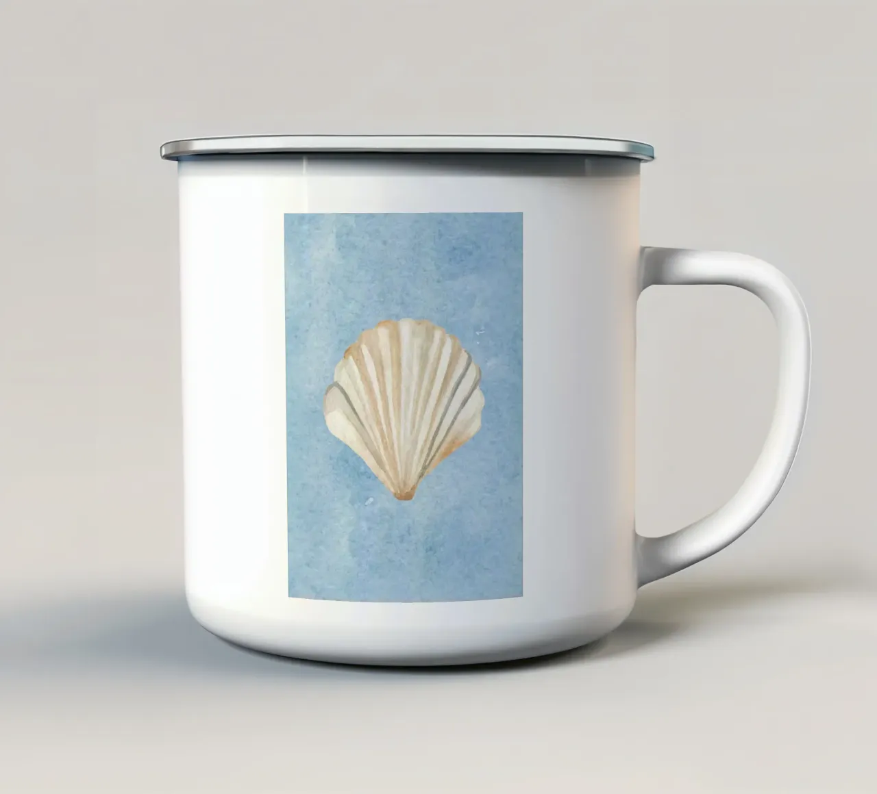 Blu conchiglia tazza in smalto da WijdevenDesign