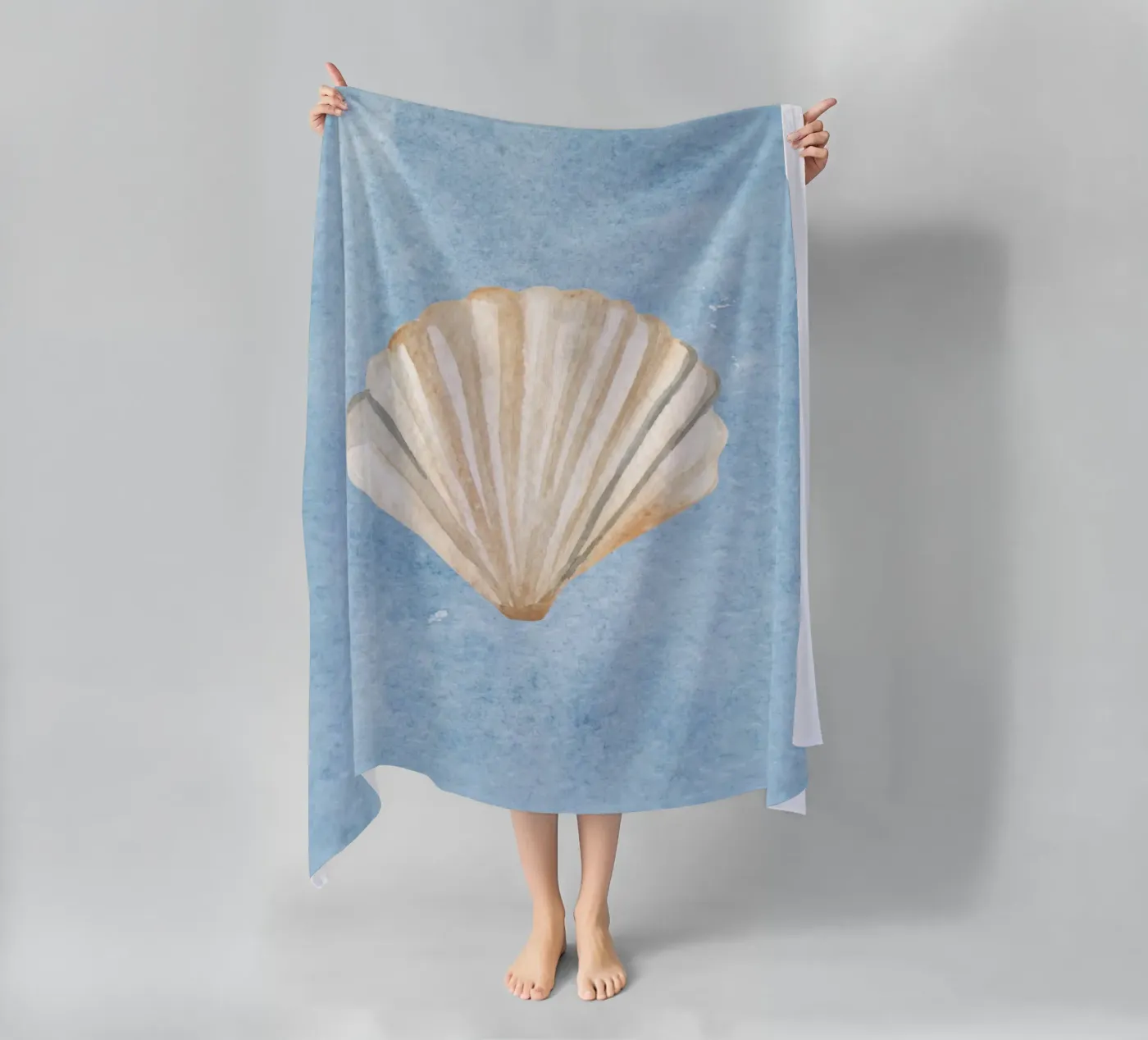 Seashell Blue telo mare da Happyfacespace