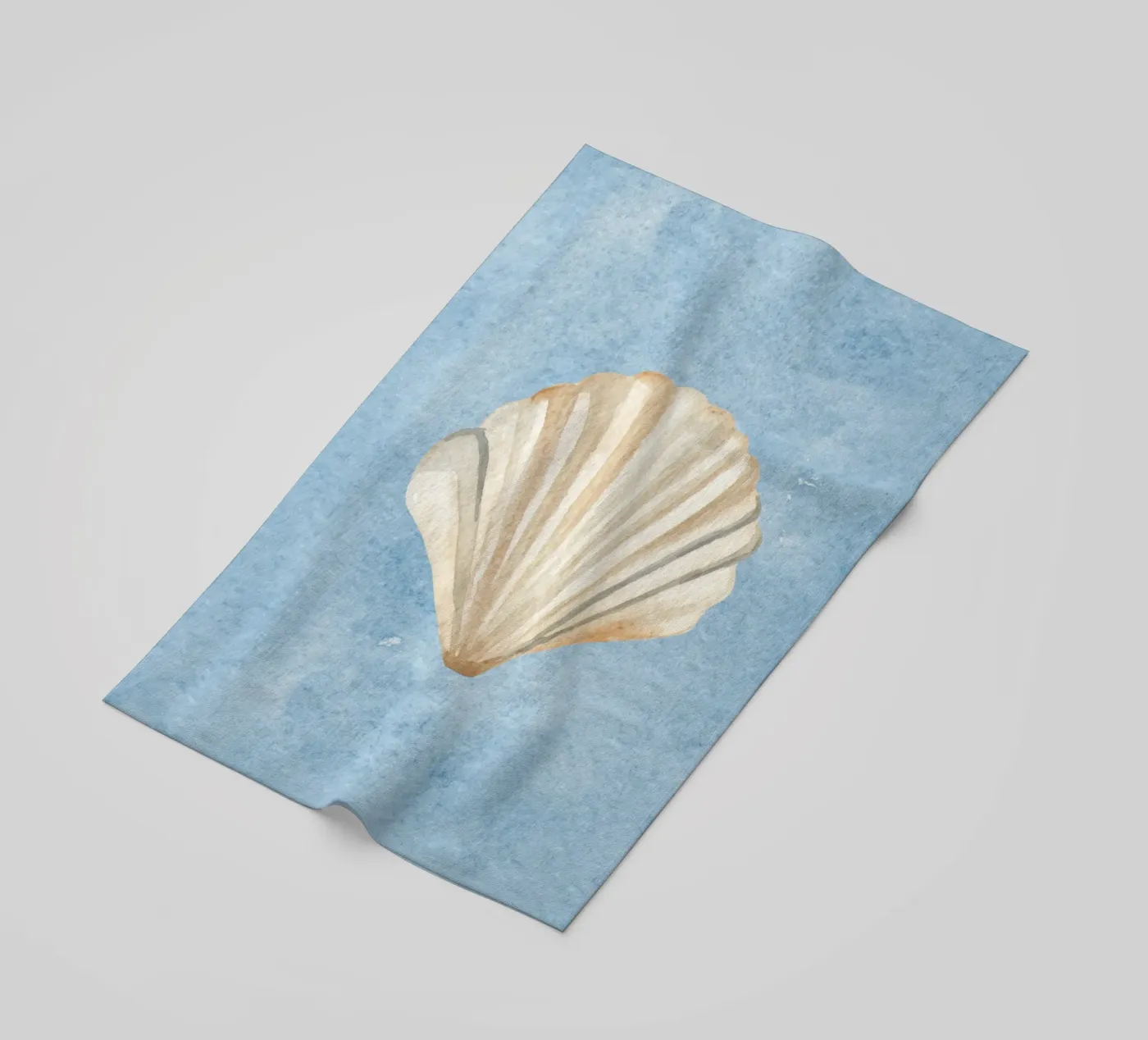 Seashell Blue beach towel by Happyfacespace