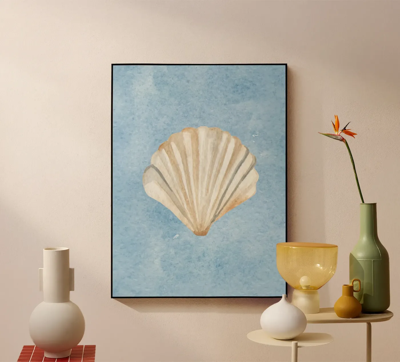 Seashell Blue Acryl-Glas von Happyfacespace