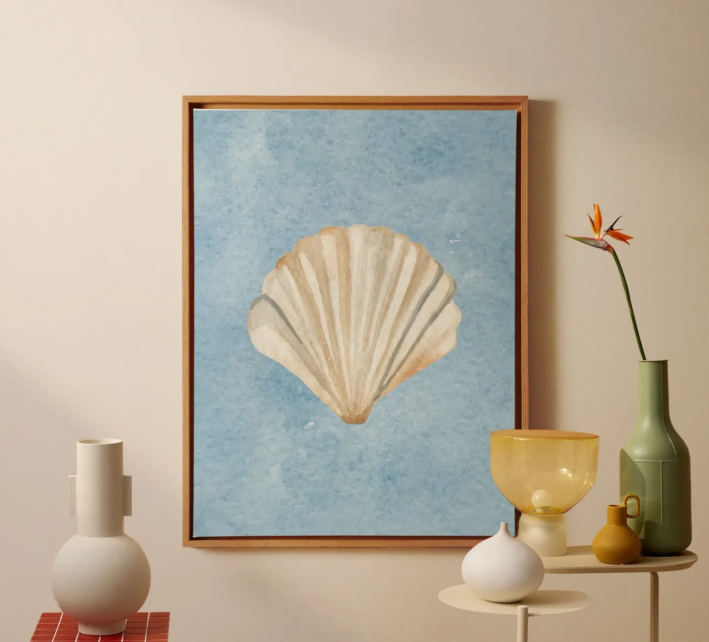 Seashell Blue tela da Happyfacespace