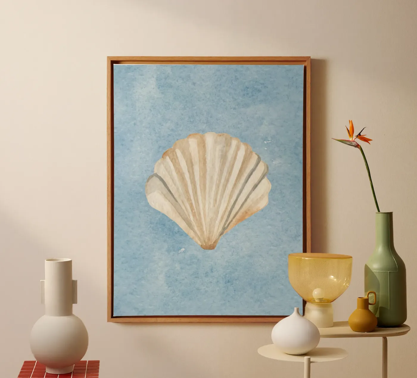 Seashell Blue canvas by WijdevenDesign