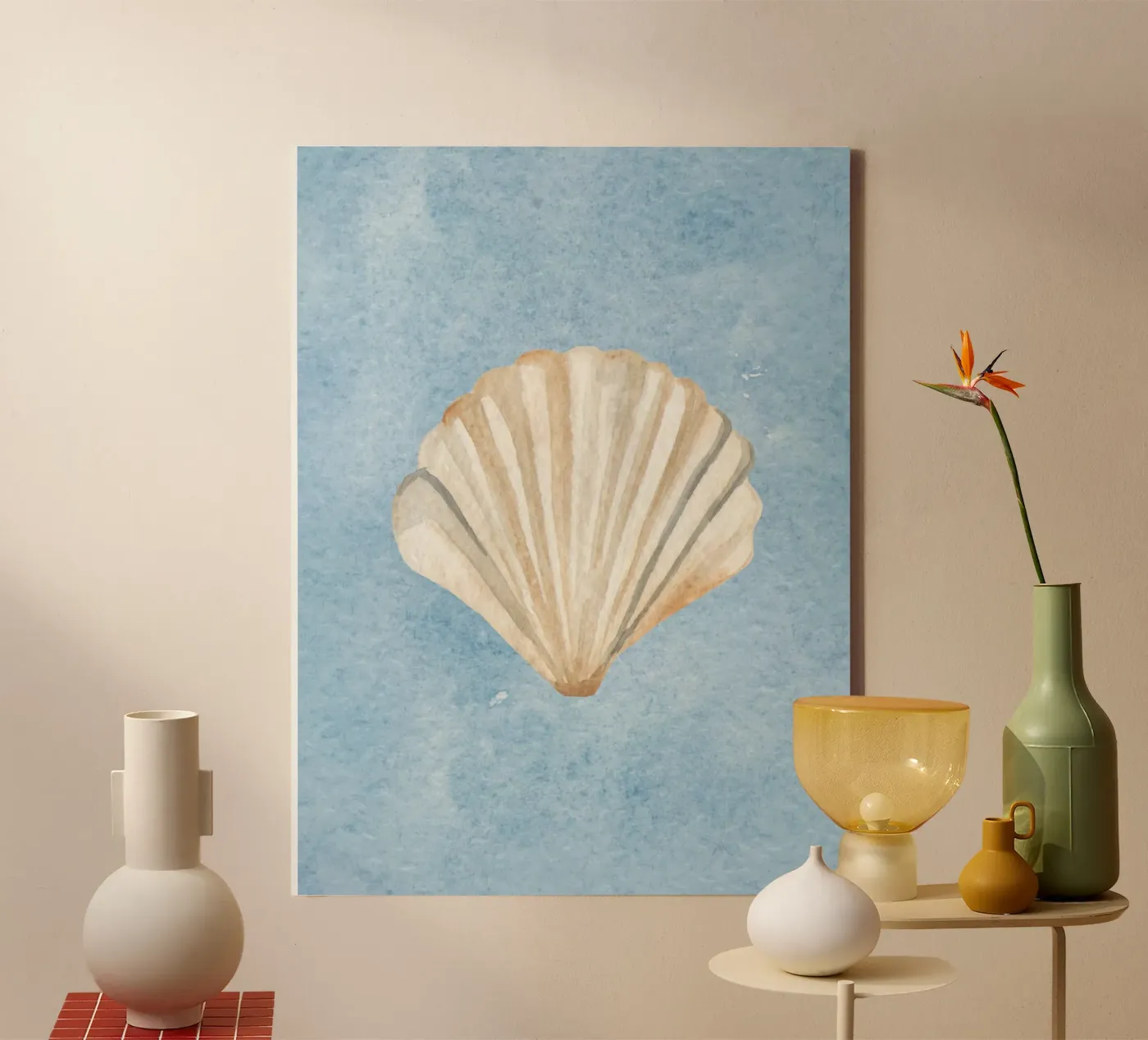 Seashell Blue tela da Happyfacespace